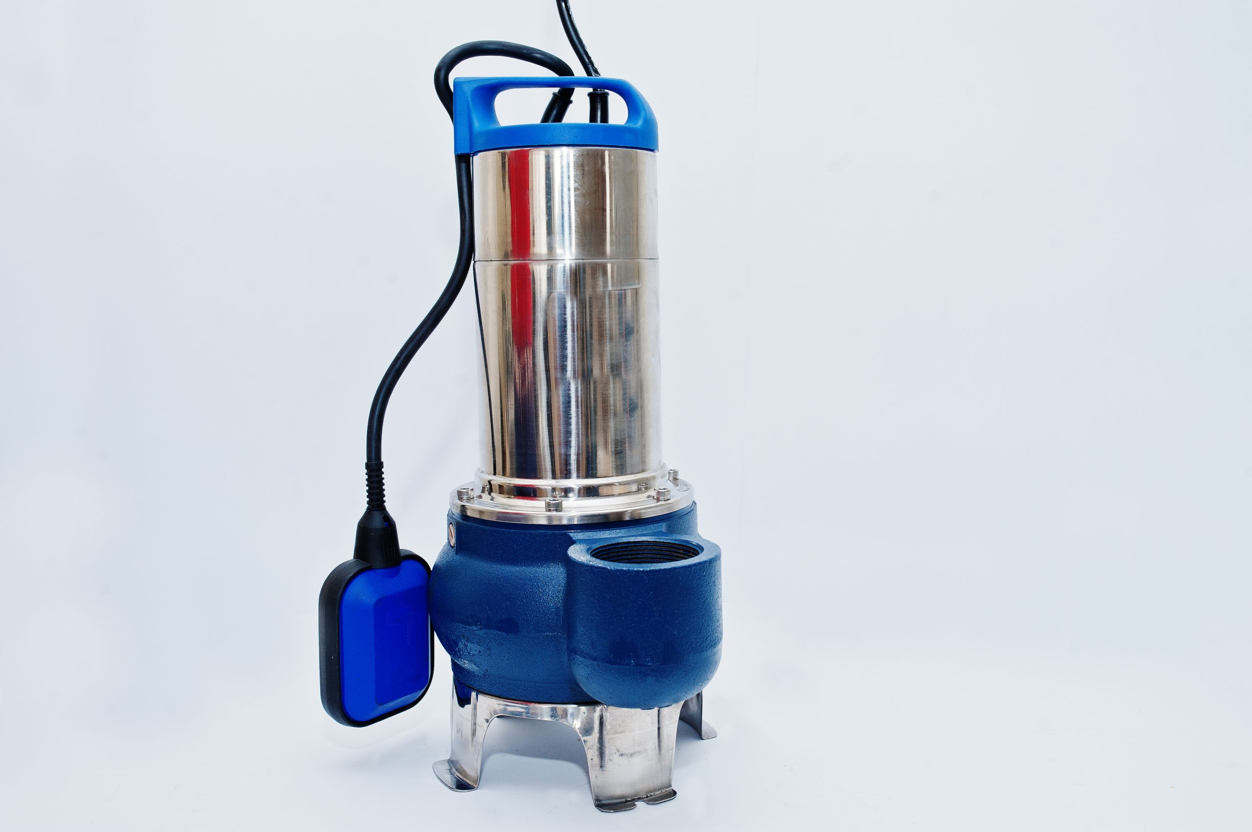Deep well submersible pump isolated on white.